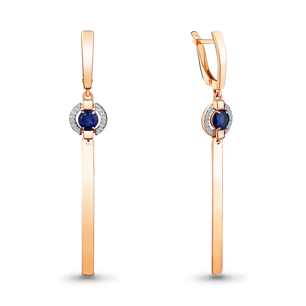 

Серьги из серебра с фианитом Aquamarine 46852АБ_925_з, 46852АБ_925_з