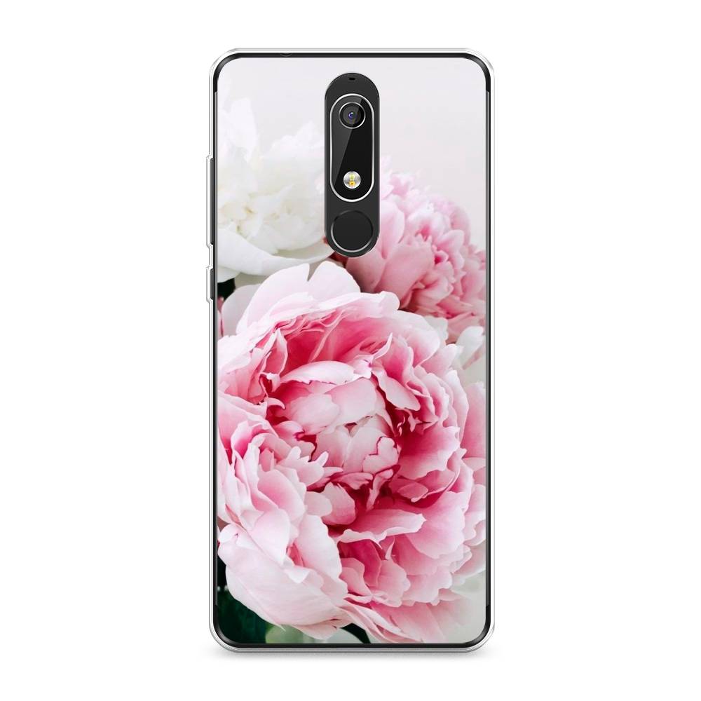 

Чехол на Nokia 5.1 "Розовые и белые пионы", Розовый;белый, 121750-2