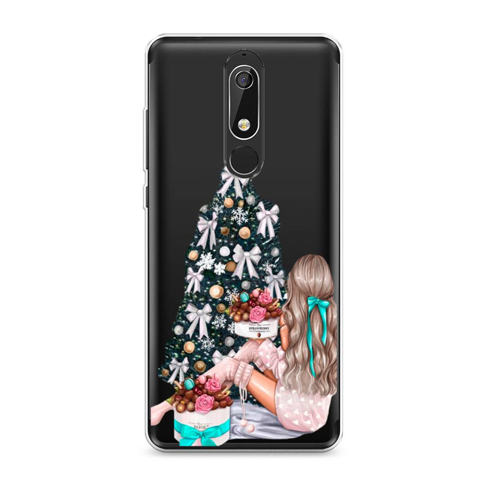 

Чехол на Nokia 5.1 "New Year", Зеленый;бежевый;голубой, 121750-5