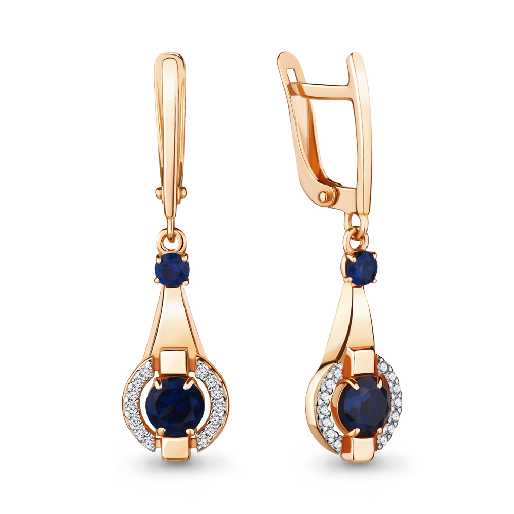 

Серьги из серебра с фианитом Aquamarine 46853АБ_925_з, 46853АБ_925_з