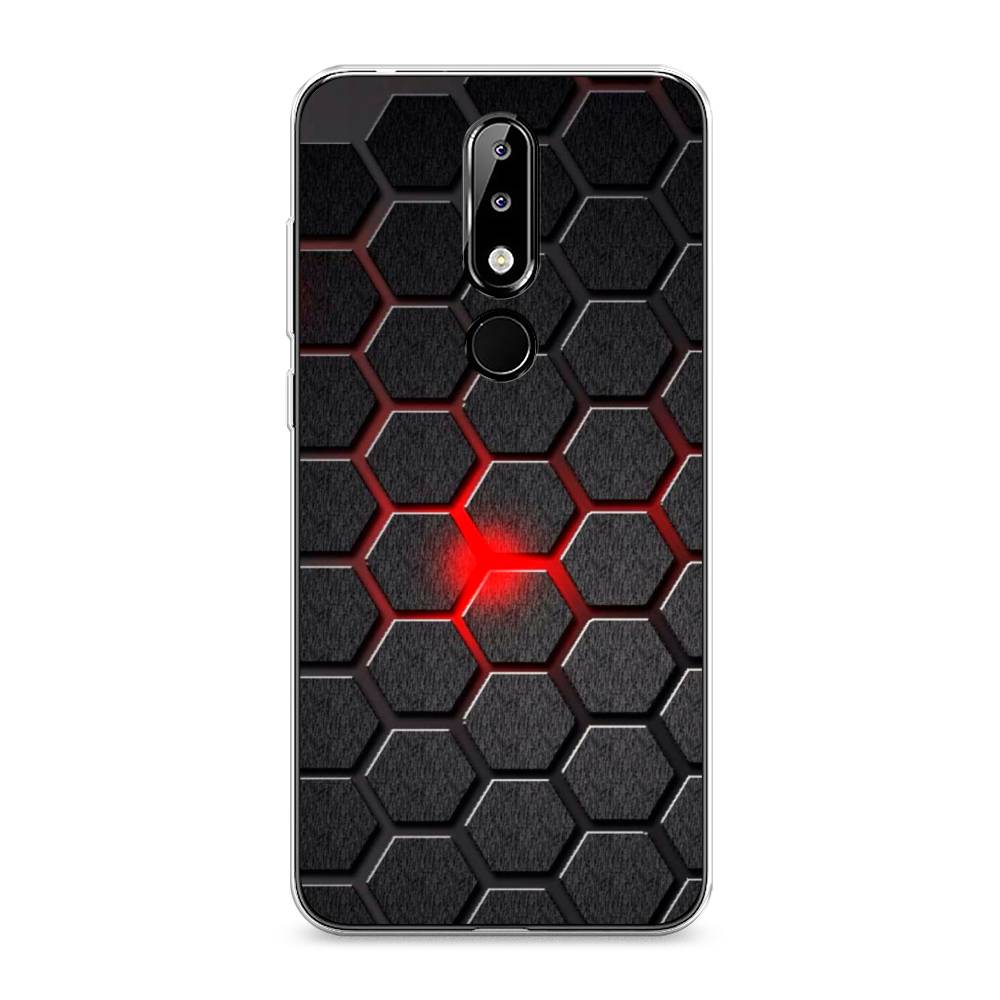 

Чехол на Nokia 5.1 Plus (X5) "Соты красные", Красный;черный;серый, 121950-3