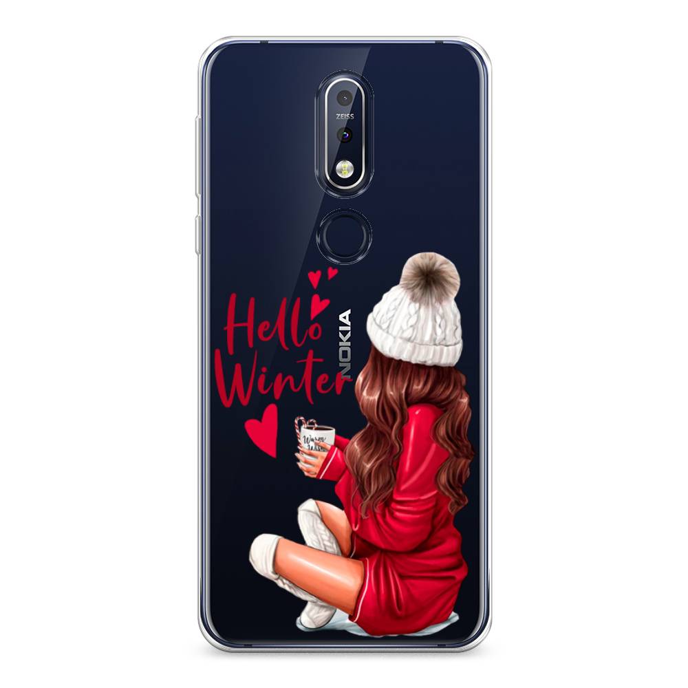 

Чехол на Nokia 7.1 "Hello winter", Красный;белый;коричневый, 122050-5