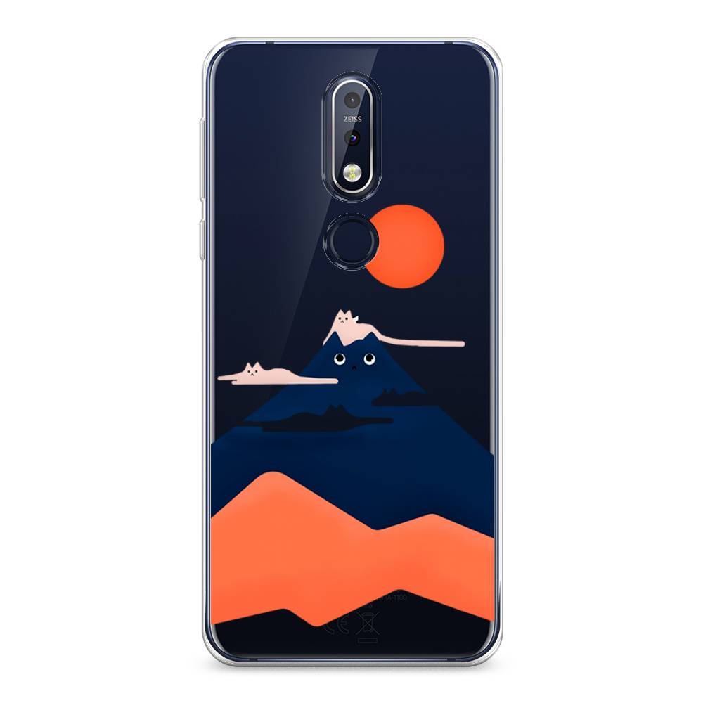 

Чехол на Nokia 7.1 "Кот-гора", Черный;оранжевый, 122050-4
