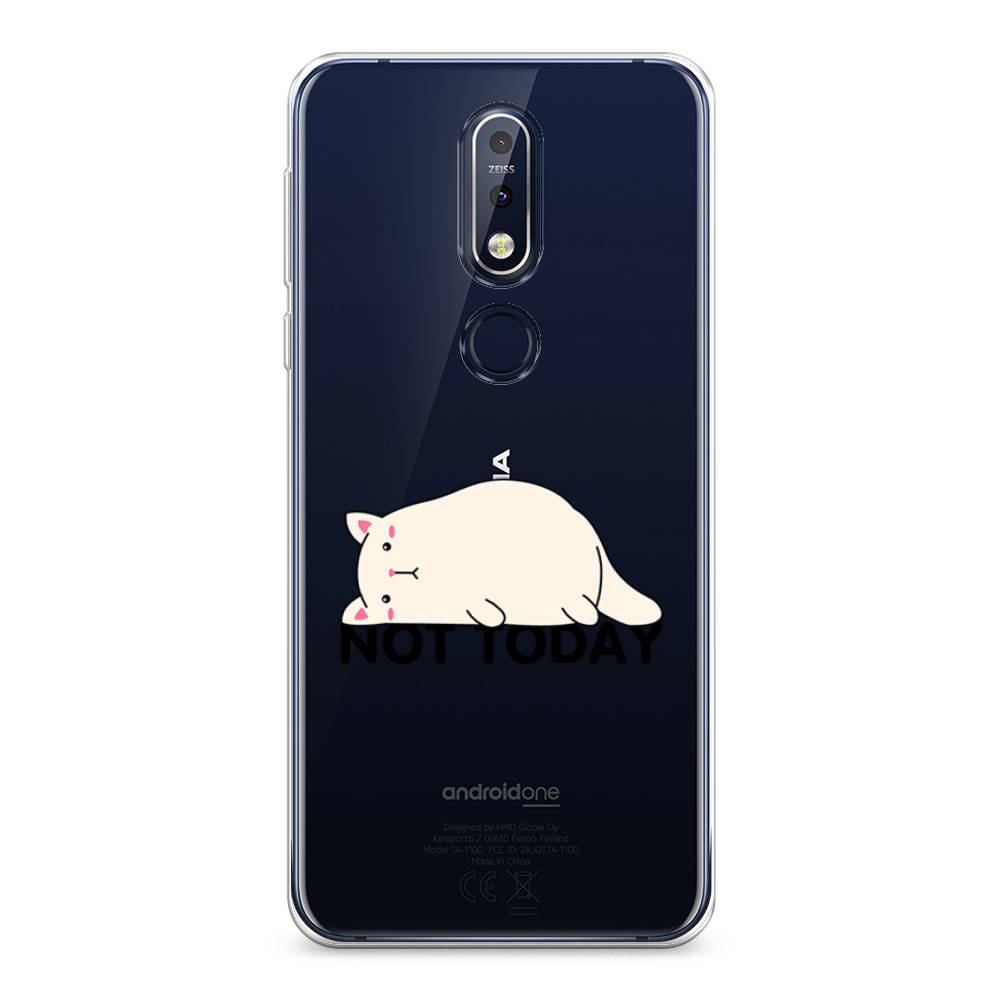 

Чехол на Nokia 7.1 "Cat not today", Белый;розовый;черный, 122050-1