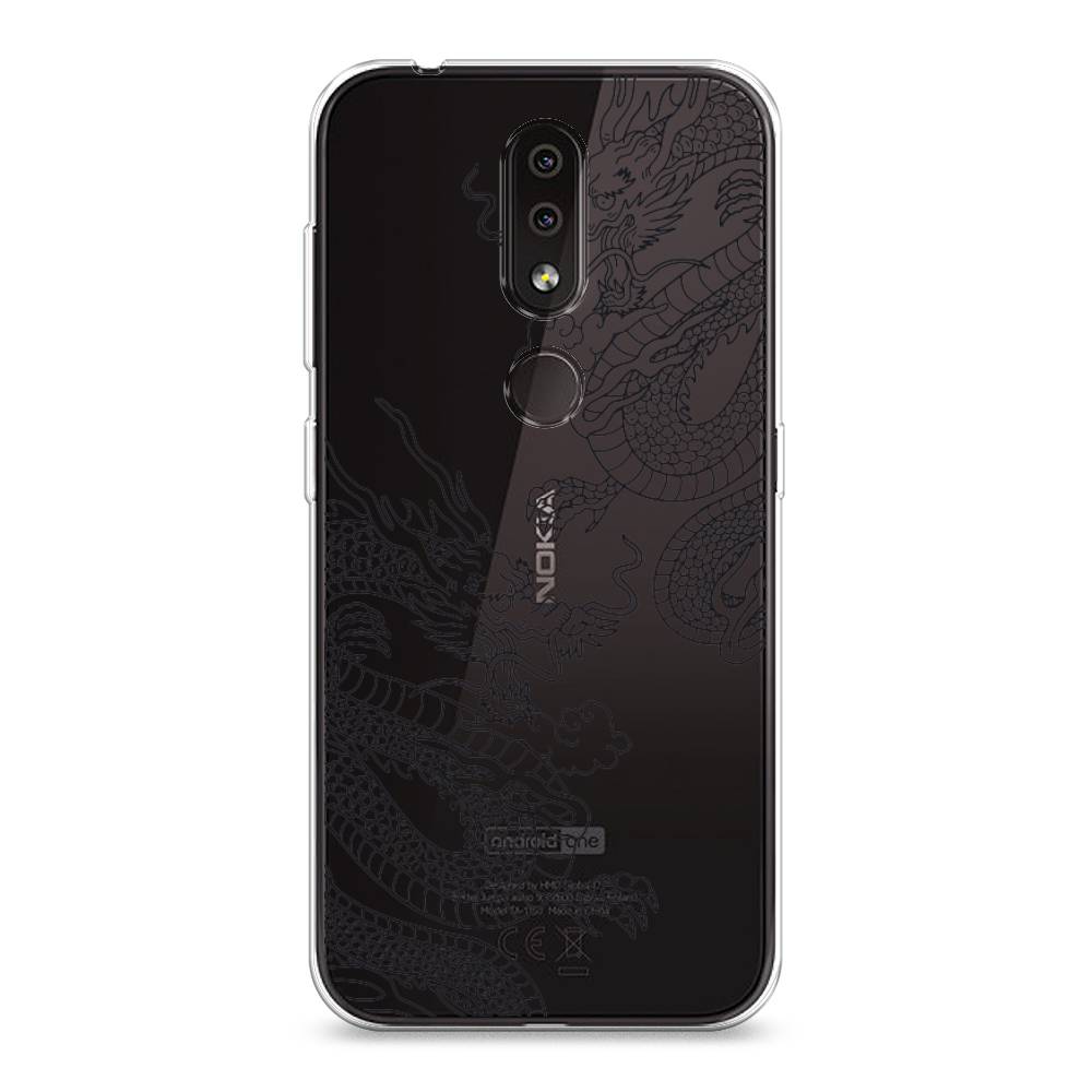 

Чехол на Nokia 4.2 "Два китайских дракона", Серый;черный, 122550-1