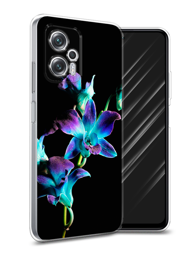 

Чехол Awog на Poco X4 GT/Redmi Note 11T Pro/11T Pro Plus "Синий цветок на черном", Разноцветный, 315550-8