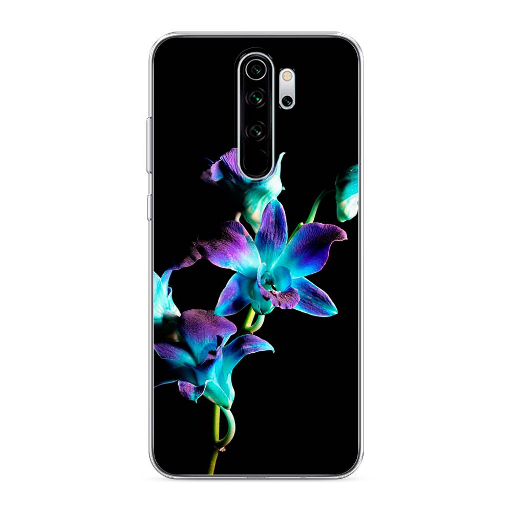 фото Силиконовый чехол "синий цветок на черном" на xiaomi redmi note 8 pro awog