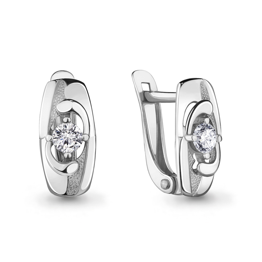 

Серьги из серебра с фианитом Aquamarine 46861А_925_р, 46861А_925_р