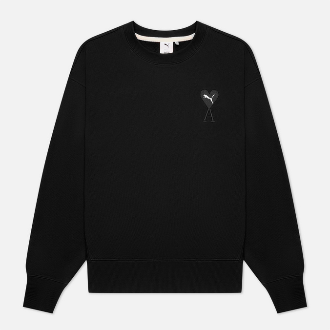 фото Мужская толстовка puma x ami crew neck чёрный, размер xl