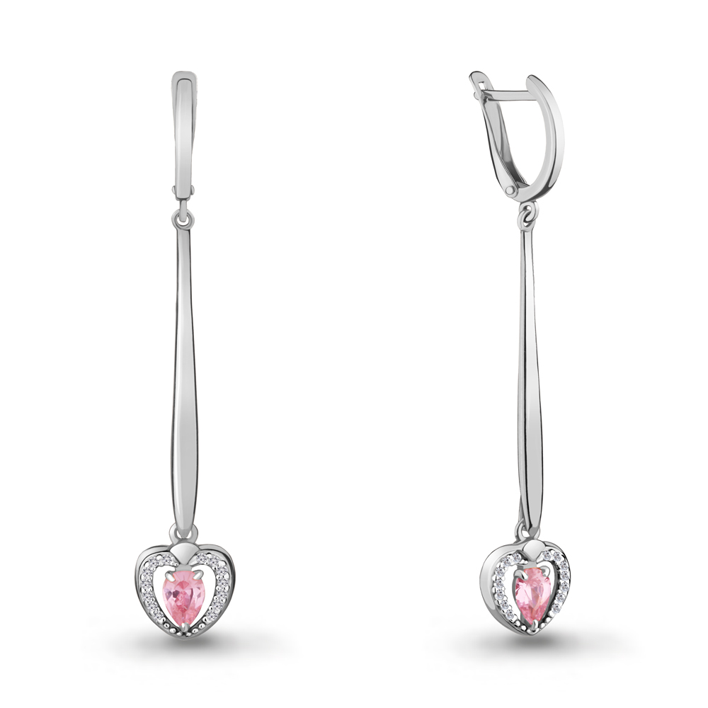 

Серьги из серебра с фианитом Aquamarine 46863В_925_р, 46863В_925_р