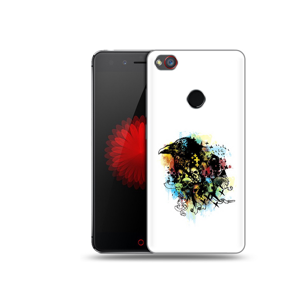 

Чехол MyPads Tocco для ZTE Nubia Z11 ворон и черепа (PT48017.468.273), Прозрачный, Tocco