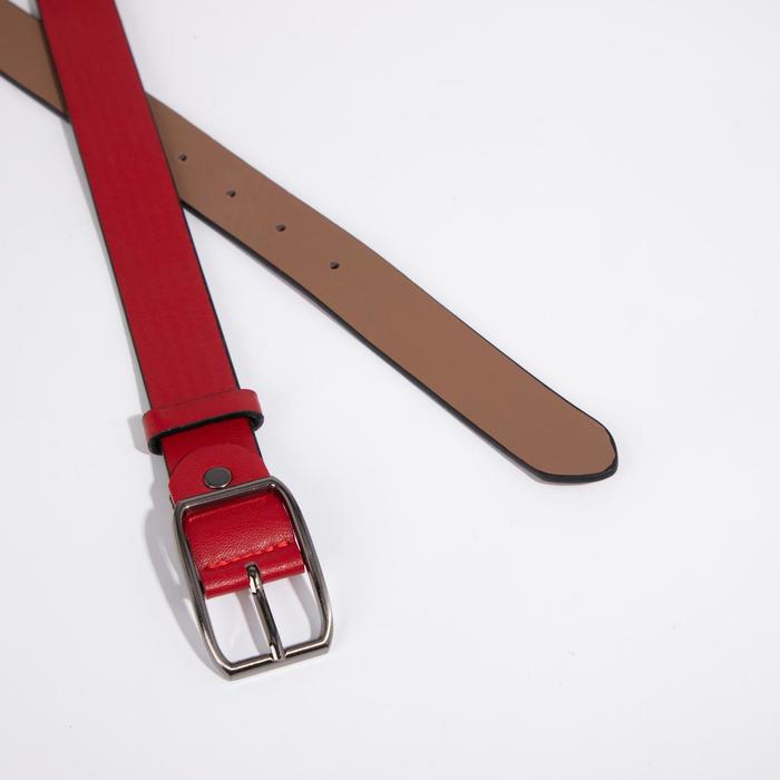 Ремень ш. 3 см, винт, пряжка металл, цвет красный