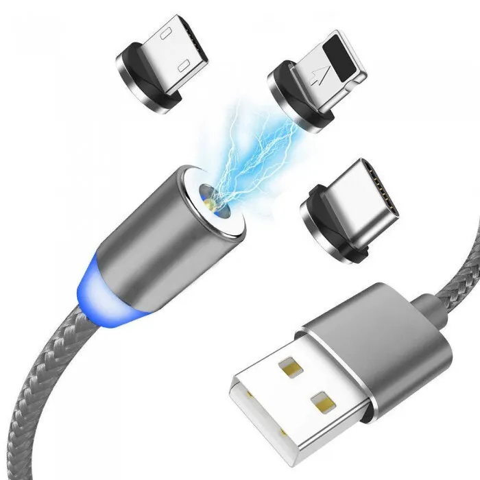 фото Кабель магнитный 3в1 devicer usb - microusb lightning type-c