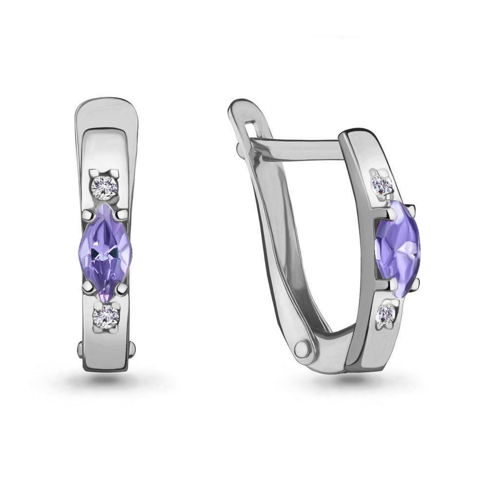 

Серьги из серебра с фианитом Aquamarine 46866Д_925_р, 46866Д_925_р