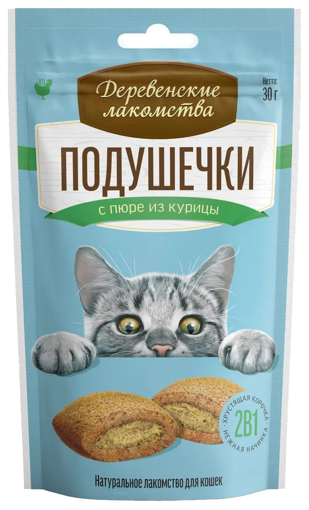 

Лакомство для кошек Деревенские лакомства курица, 2 шт по 30 г