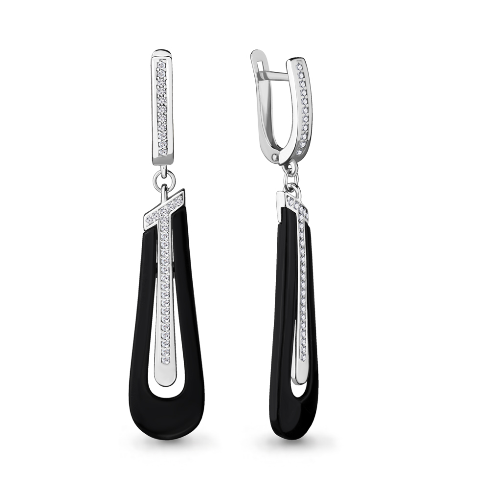 

Серьги из серебра с фианитом Aquamarine 46867А_925_р, 46867А_925_р