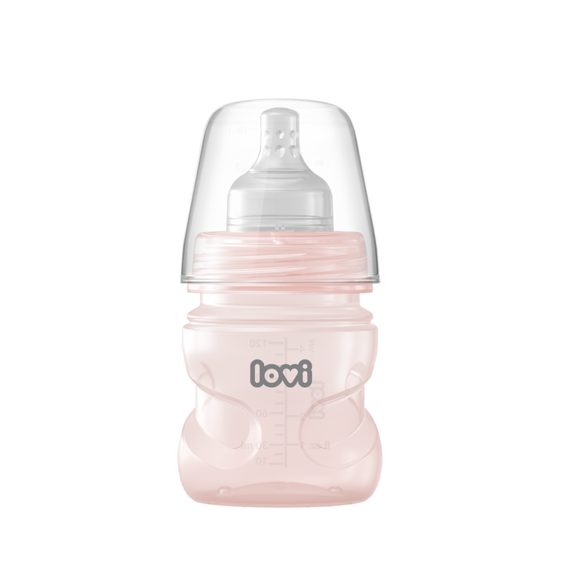 Детская антиколиковая бутылочка Lovi Trends для кормления новорожденных, розовый мяч попрыгун star fit gb 0401 super 45 см 500 гр с рожками розовый антивзрыв