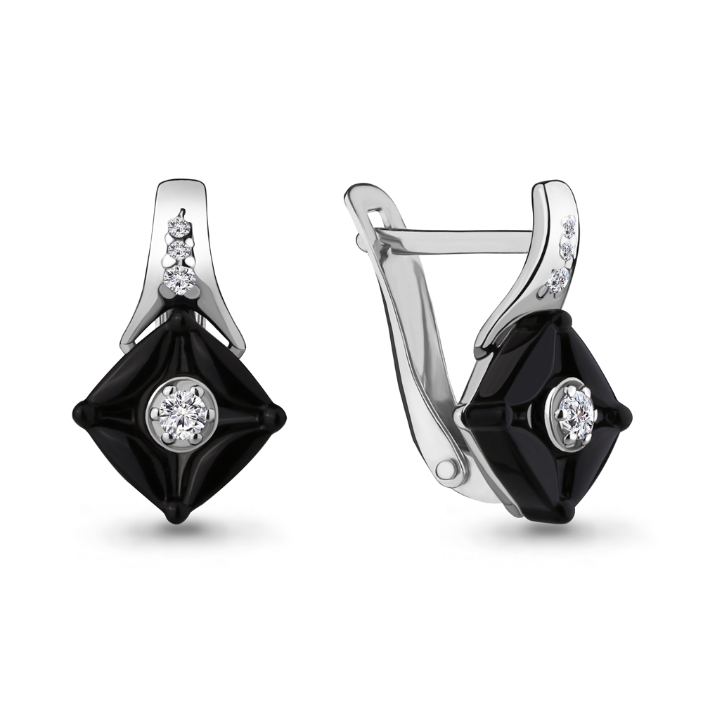 

Серьги из серебра с фианитом Aquamarine 46870А_925_р, 46870А_925_р