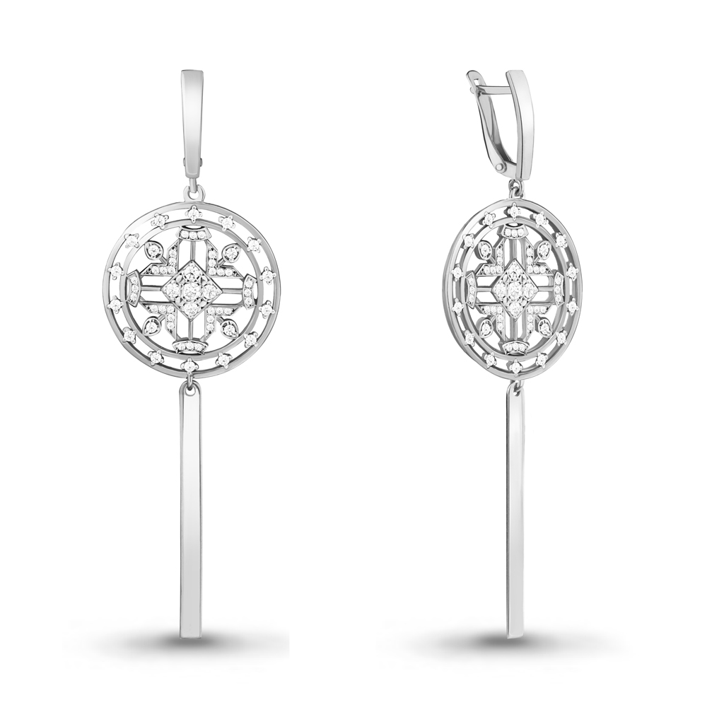 

Серьги из серебра с фианитом Aquamarine 46871А_925_р, 46871А_925_р