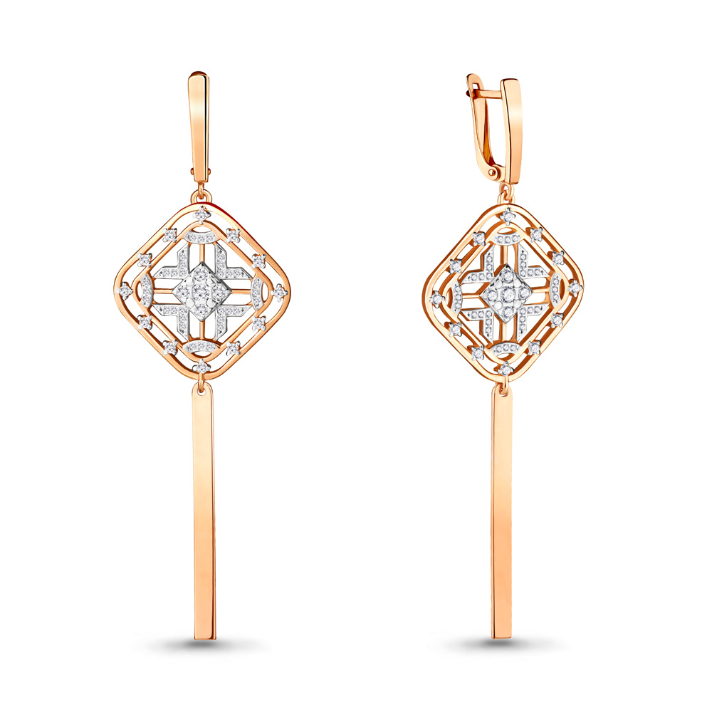 

Серьги из серебра с фианитом Aquamarine 46872А_925_з, 46872А_925_з