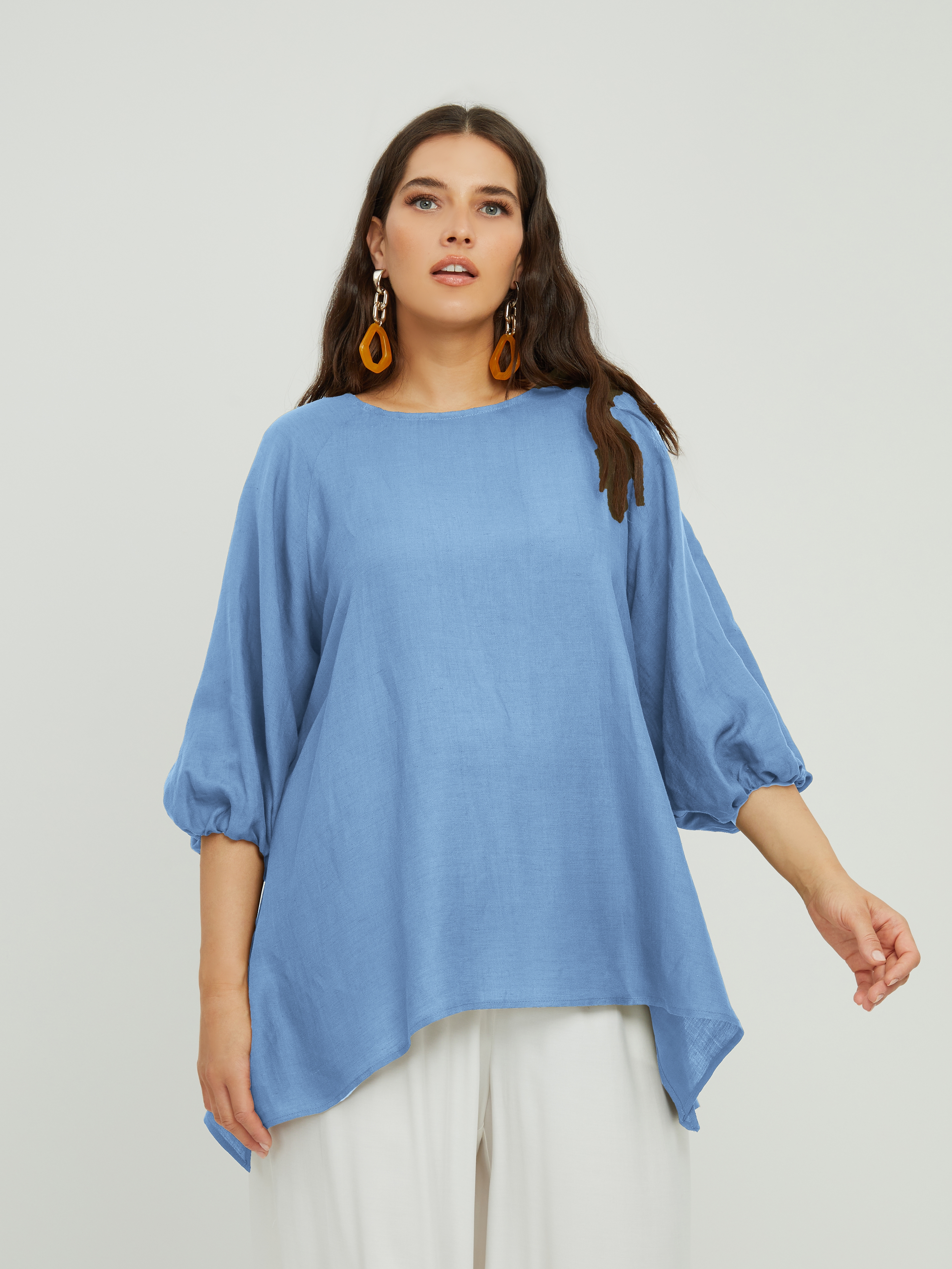 

Туника женская MAT fashion Plus size_1002 голубая L, Plus size_1002