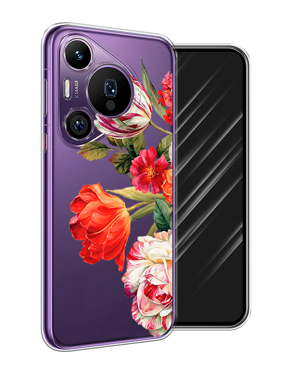 

Чехол Awog на Huawei Pura 70 Pro/70 Pro Plus "Весенний букет", Красный;розовый;зеленый, 6124150-1