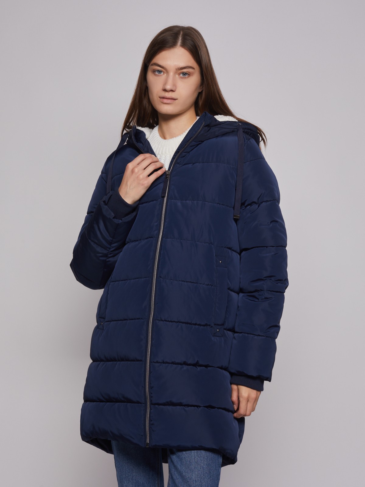 Пальто женское Zolla 02233520L034 синее 3XL