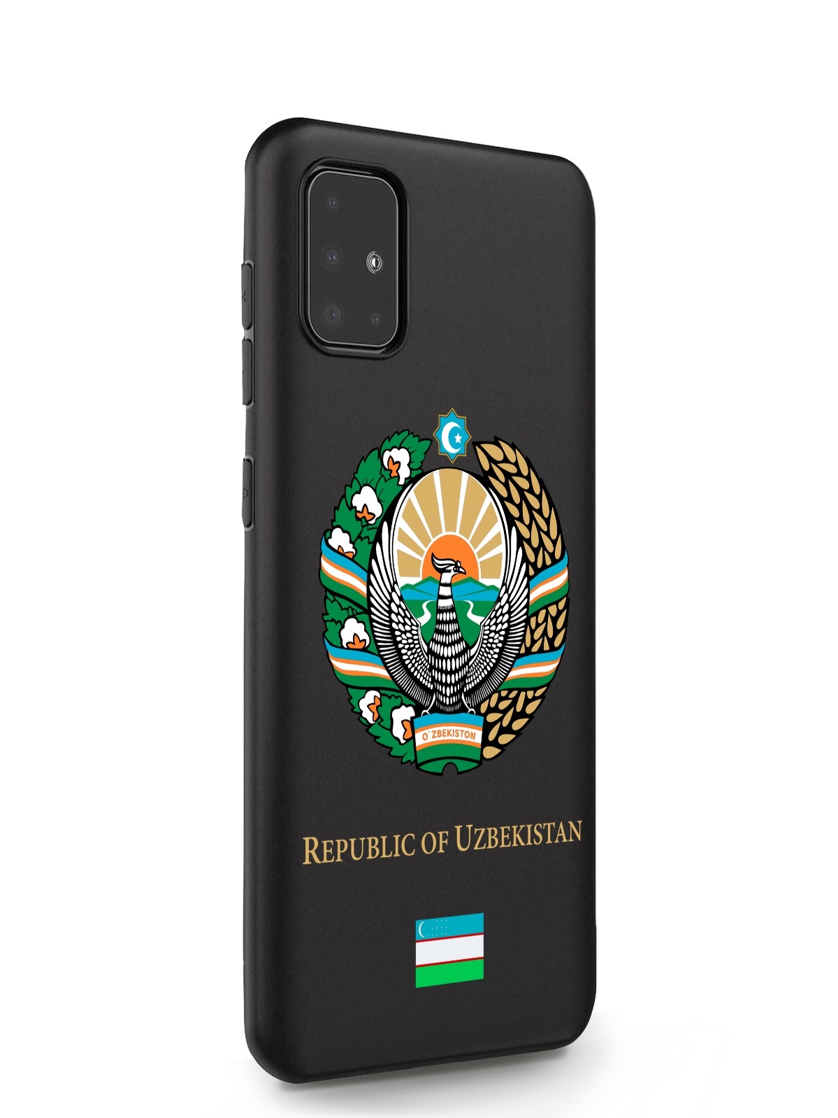 Чехол SignumCase для Samsung Galaxy A51 Герб Узбекистана черный