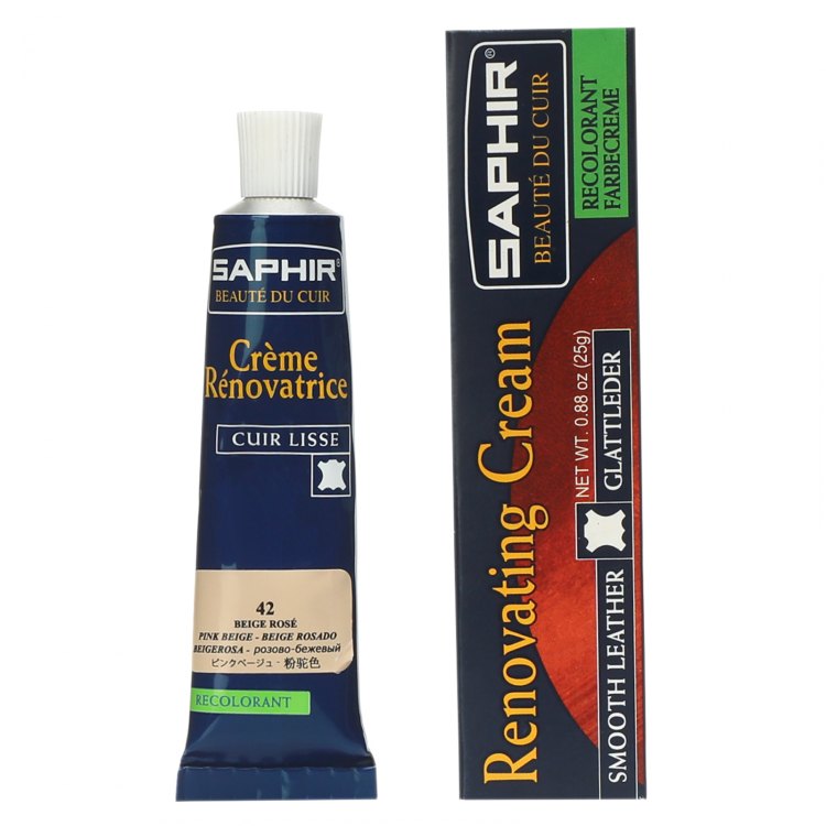 

Жидкая кожа для обуви Saphir CREME RENOVATRICE бежевая 25 мл, Бежевый, CREME RENOVATRICE