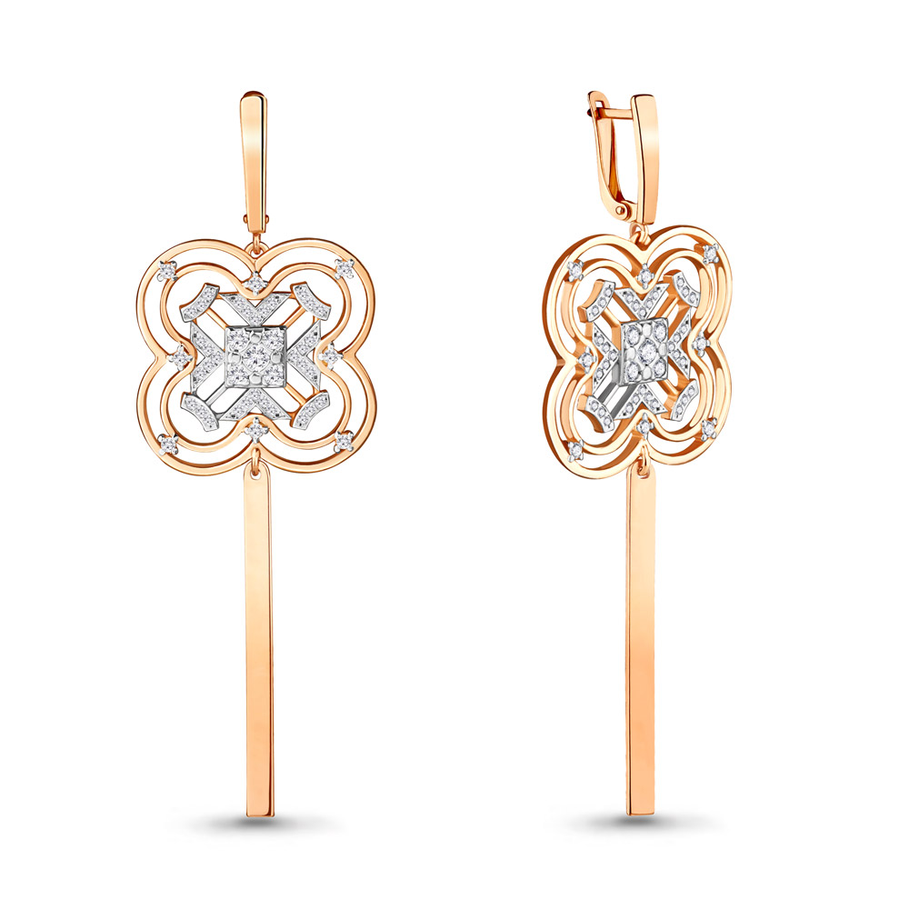 

Серьги из серебра с фианитом Aquamarine 46873А_925_з, 46873А_925_з