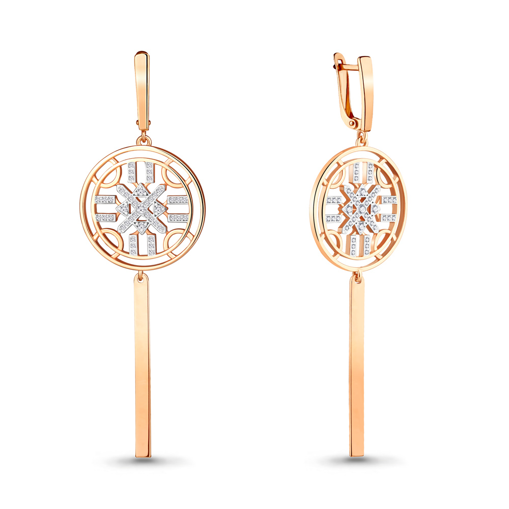 

Серьги из серебра с фианитом Aquamarine 46874А_925_з, 46874А_925_з