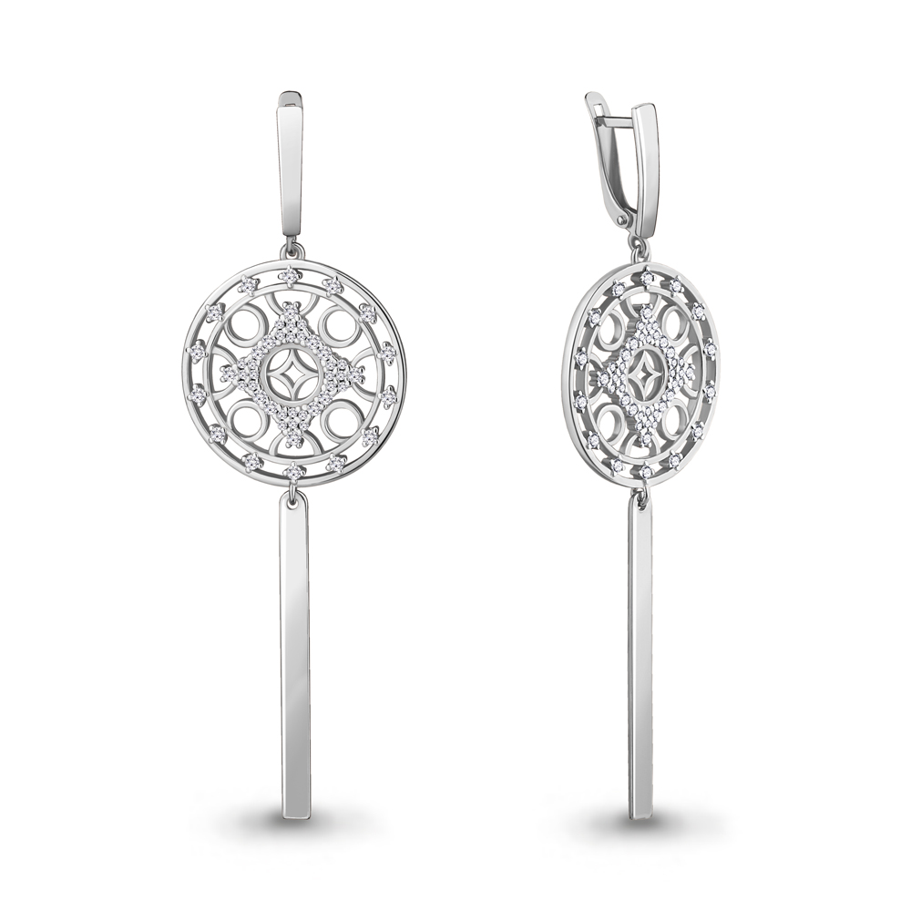 

Серьги из серебра с фианитом Aquamarine 46876А_925_р, 46876А_925_р