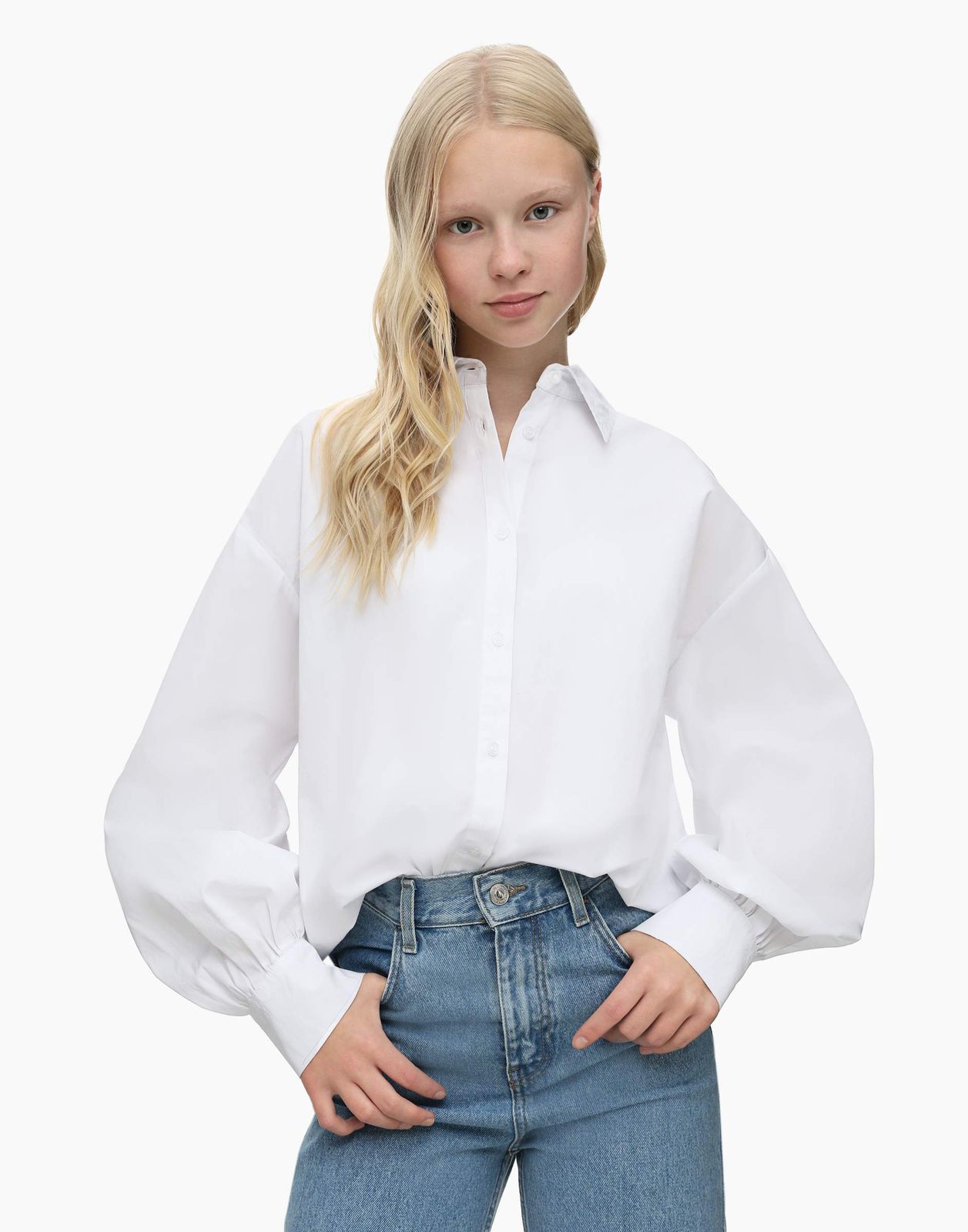 

Рубашка детская Gloria Jeans GWT003263, белый, 128, GWT003263
