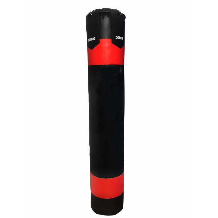 фото Боксерский мешок "вертикаль" (premium) 55 кг, черный-красный dobro