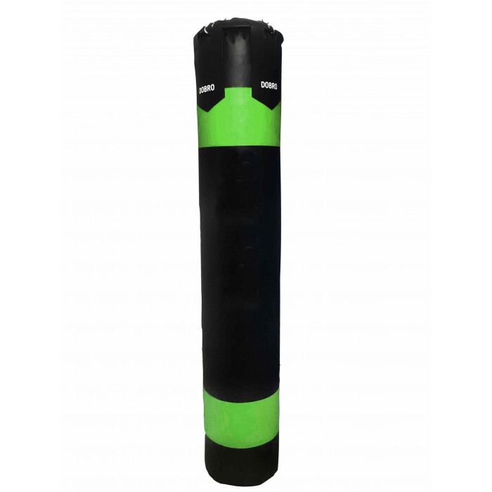 фото Боксерский мешок "вертикаль" (premium) 55 кг, черный-зеленый dobro