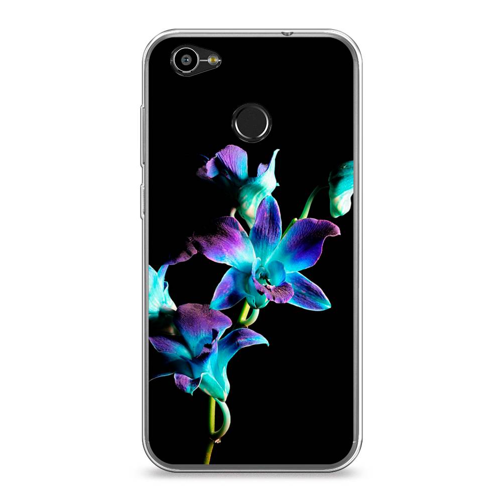 

Чехол Awog на ZTE Blade A6 / ЗТЕ Блэйд A6 "Синий цветок на черном", 132350-8