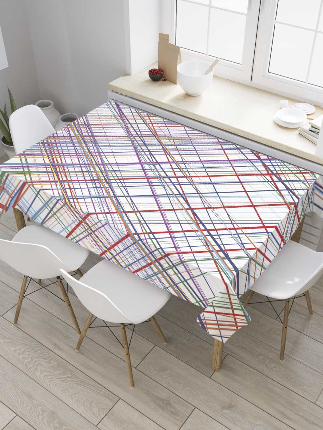 

Скатерть прямоугольная JoyArty "Хаотичные линии" из сатена, 120x145 см, Хаотичные линии