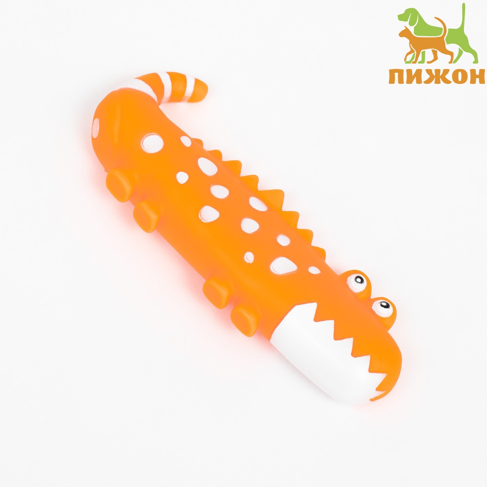 

Игрушка для собак Пижон Крокодил оранжевая, винил, 13x8 см, Крокодил