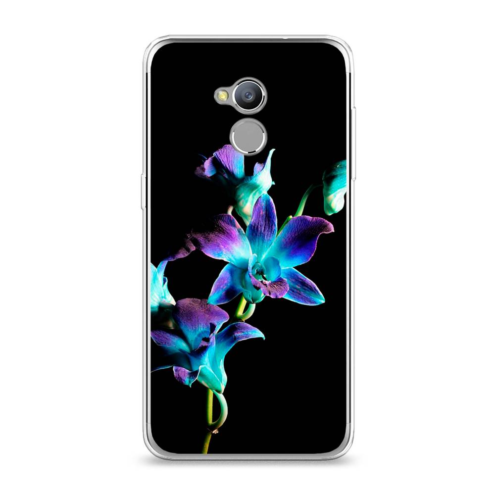 

Чехол Awog на ZTE Blade V7 Lite / ЗТЕ Блэйд V7 Lite "Синий цветок на черном", 130450-8