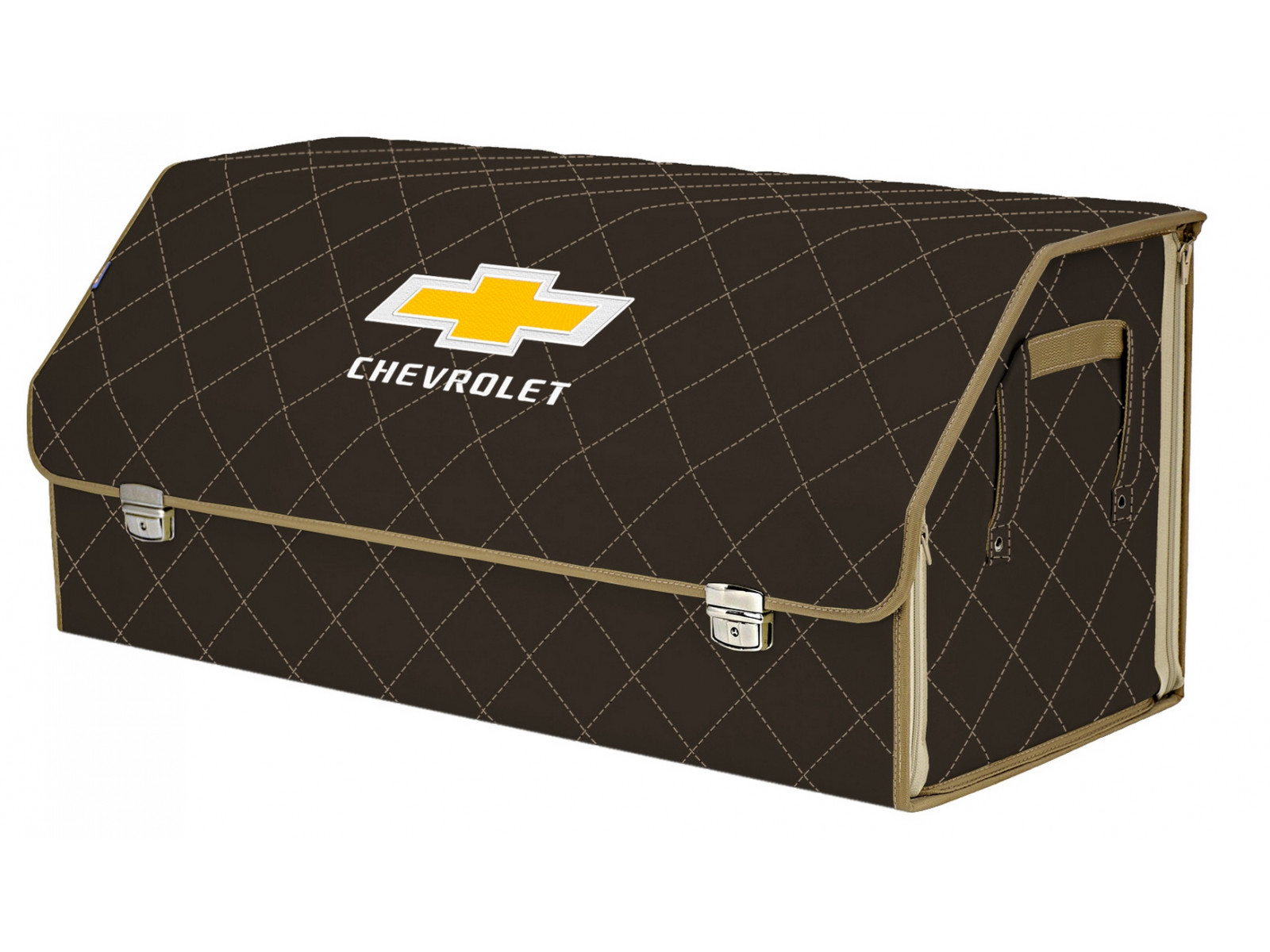 

Органайзер-саквояж в багажник "Союз Премиум" (размер XXL). Цвет: коричневый с бежевой прос