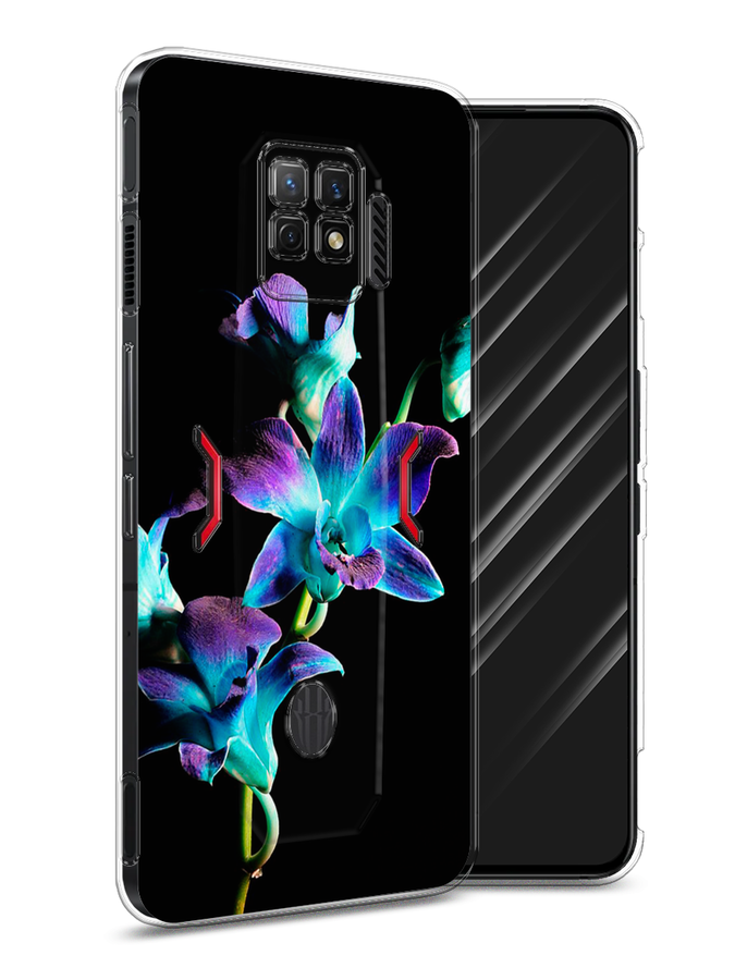 Чехол Awog на ZTE Nubia Red Magic 7 Pro Синий цветок на черном