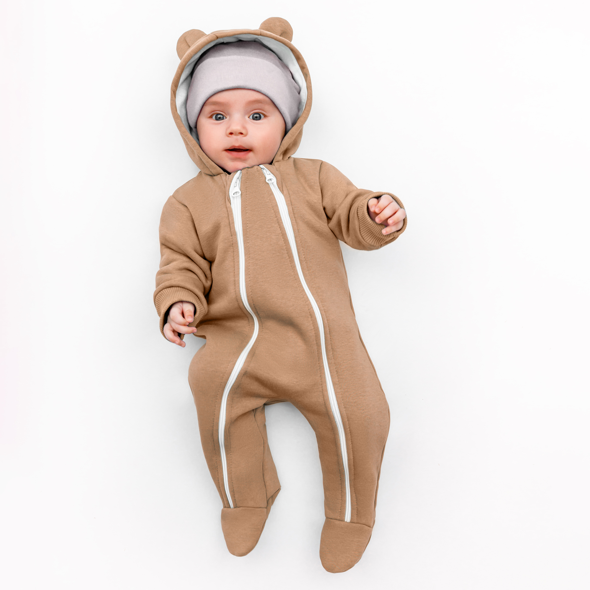 фото Комбинезон детский amarobaby ab-od22-hb302 цв. коричневый р-р. 62