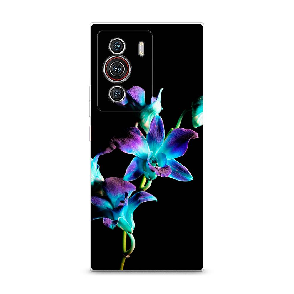 фото Силиконовый чехол "синий цветок на черном" на zte nubia z40 pro awog