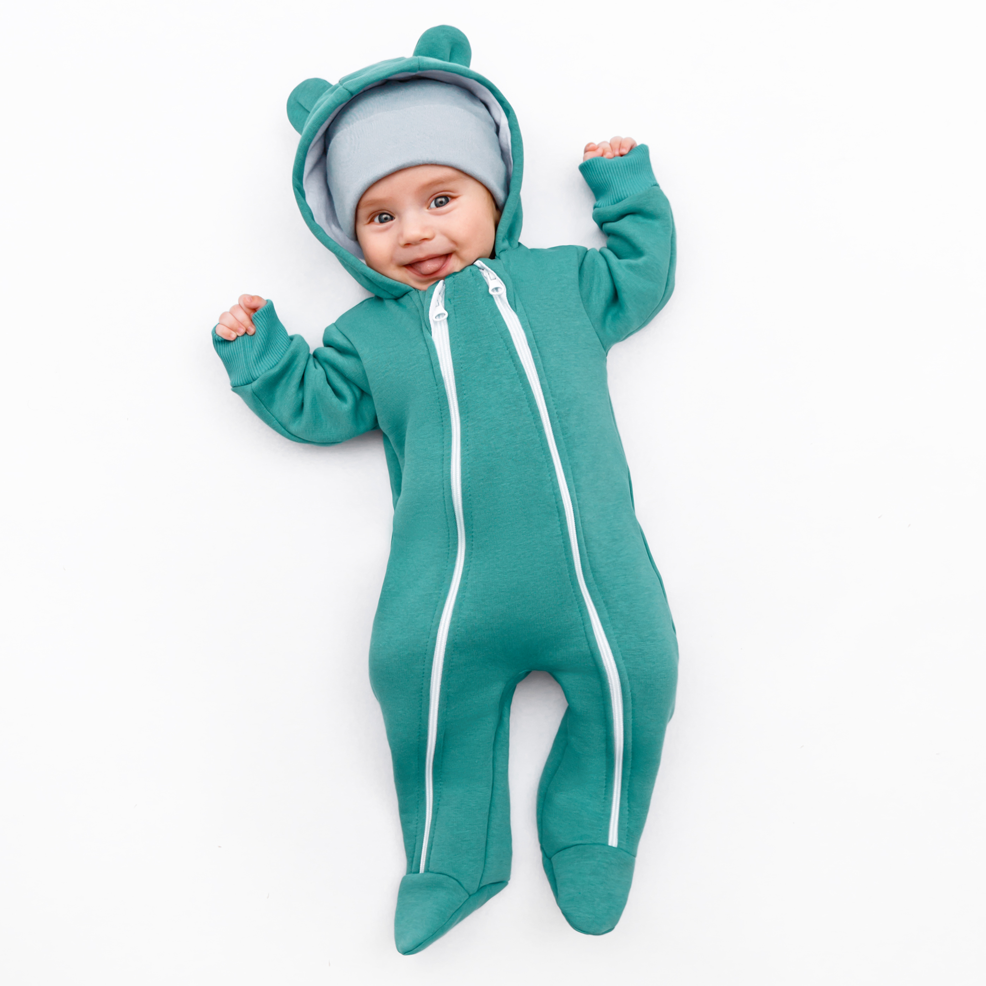 фото Комбинезон детский amarobaby ab-od22-hb302 цв. бирюзовый р-р. 62