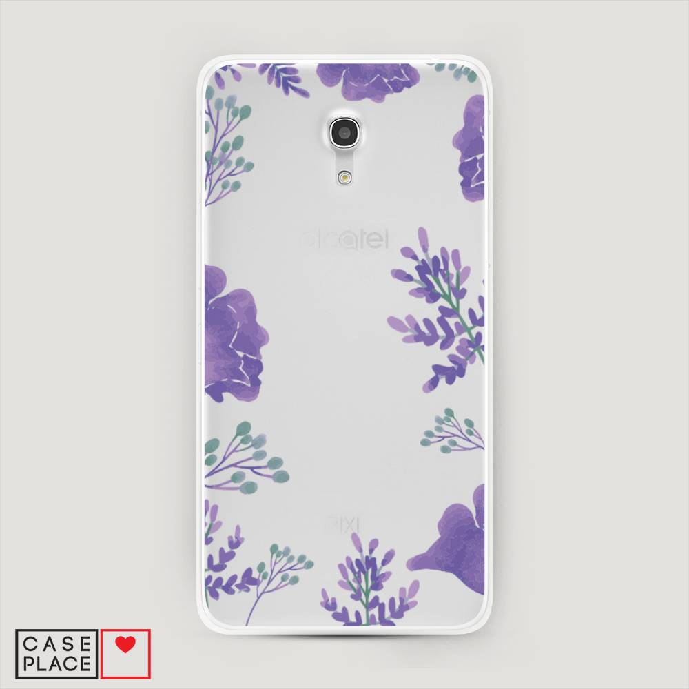 

Чехол Awog на Alcatel Pixi 4 (5) 5045D Сиреневая цветочная рамка", 170250-8