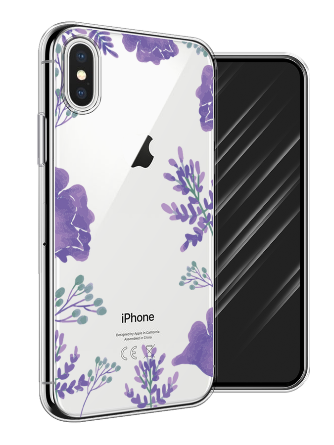 

Чехол Awog на Apple iPhone XS (10S) / Айфон XS (10S) "Сиреневая цветочная рамка", Разноцветный, 11850-8