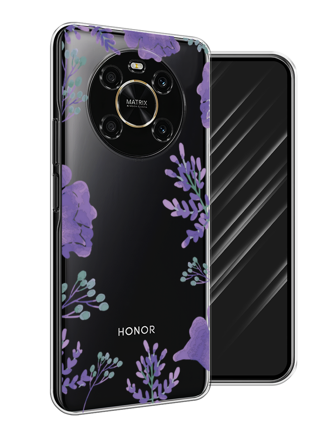 

Чехол Awog на Honor X9 4G/Magic4 Lite 4G "Сиреневая цветочная рамка", Разноцветный, 6108150-8