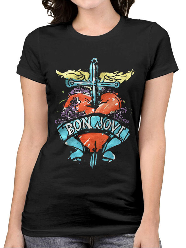 

Футболка женская Design Heroes Бон Джови - Bon Jovi черная 2XL, Черный, Бон Джови - Bon Jovi