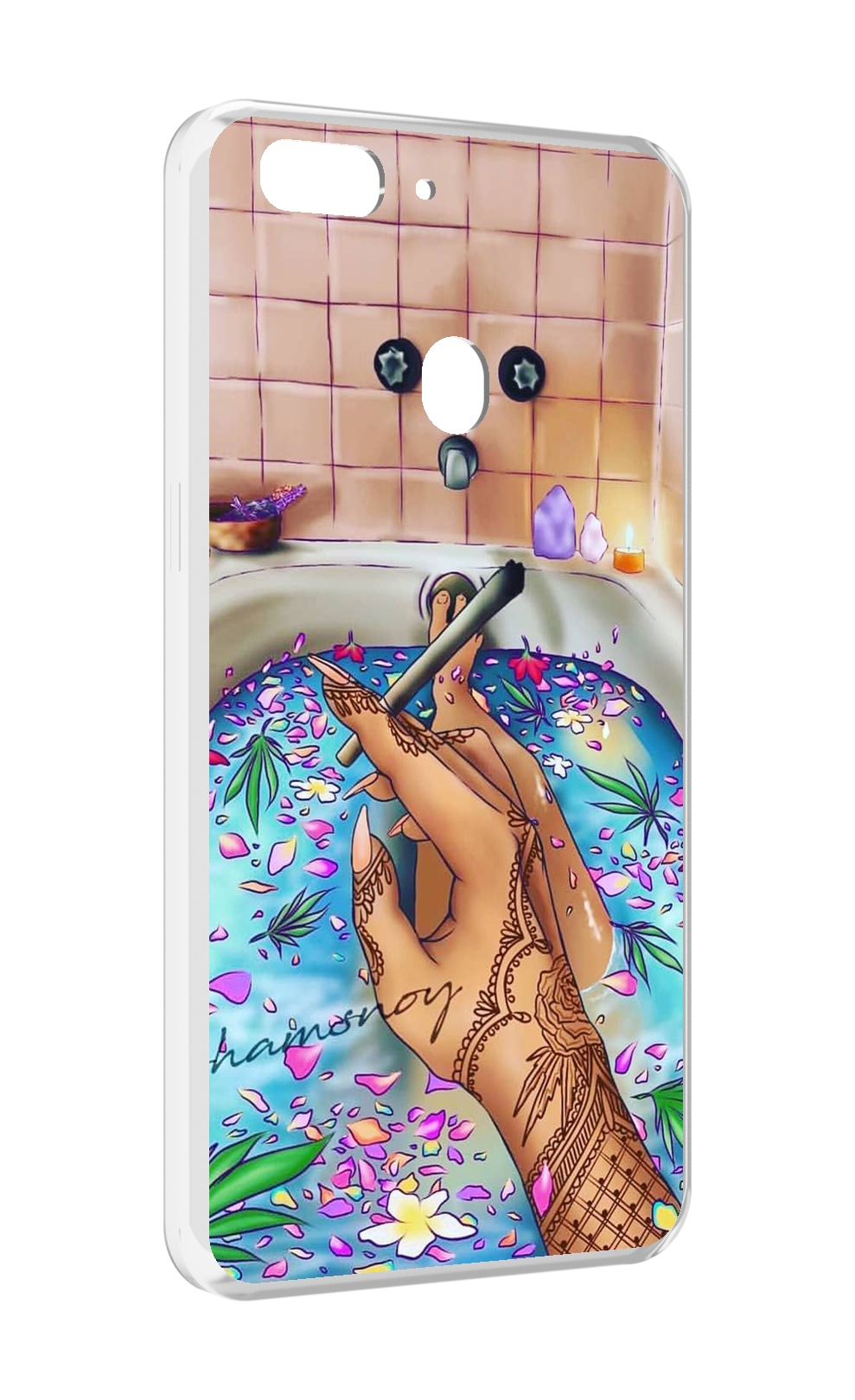 

Чехол MyPads девушка в ванне женский для Oppo Realme 2, Прозрачный, Tocco
