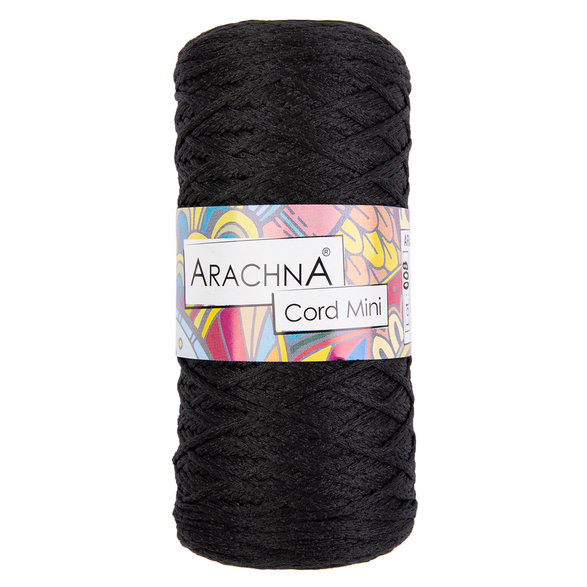 

Пряжа ARACHNA "Cord Mini" 100% полиэфир 3 шт. х 75 г+-10 г 200 м+-10 м №02 черный, Cord Mini